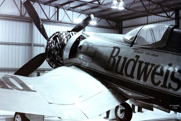 F4U Super Corsair Budweiser Light 1 Reno Air Races N31518 F4U Super Corsair Budweiser Light 1 N31518 racing at Reno Air Races at high speed