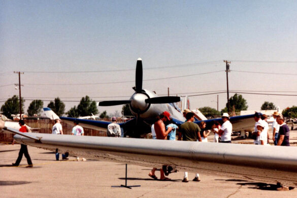 F4U Super Corsair Budweiser Light 1 Reno Air Races N31518 F4U Super Corsair Budweiser Light 1 N31518 racing at Reno Air Races at high speed