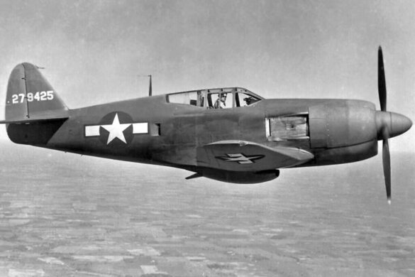 Curtiss XP-60C experimental fighter with contra rotating propellers