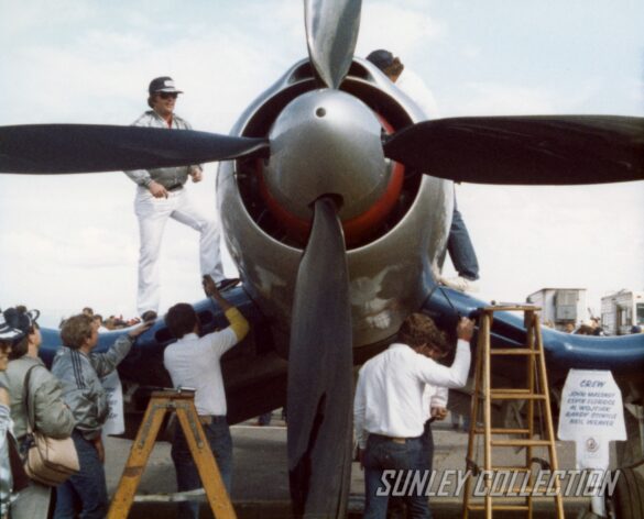 F4U Super Corsair Budweiser Light 1 Reno Air Races N31518 F4U Super Corsair Budweiser Light 1 N31518 racing at Reno Air Races at high speed