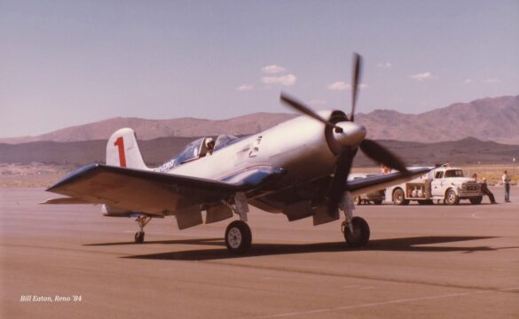 F4U Super Corsair Budweiser Light 1 Reno Air Races N31518 F4U Super Corsair Budweiser Light 1 N31518 racing at Reno Air Races at high speed