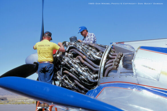 F4U Super Corsair Budweiser Light 1 Reno Air Races N31518 F4U Super Corsair Budweiser Light 1 N31518 racing at Reno Air Races at high speed