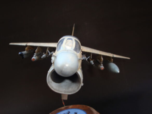 Scale model of Vought A-7E Corsair II VA-37 in rare desert camouflage during Gulf War transition, 1989-1990