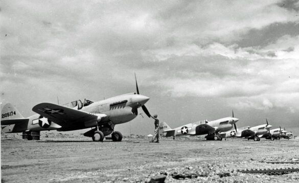 P-40N Warhawk of the 45th Fighter Squadron at Nanumea airfield in the Gilbert Islands, 1943