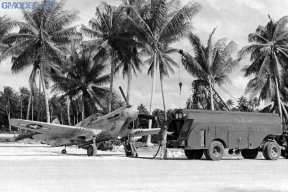 Nanumea airfield coral runway in the Gilbert Islands during World War II
