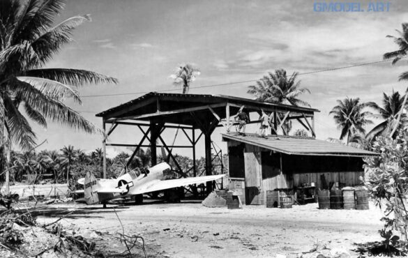 P-40N Warhawk of the 45th Fighter Squadron at Nanumea airfield in the Gilbert Islands, 1943
