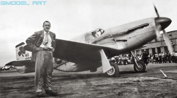 North American P-51 Mustang racing aircraft Bendix Trophy 1940s black and white historical image