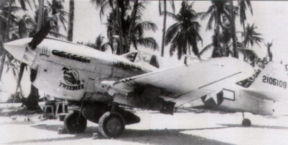 P-40N Warhawk of the 45th Fighter Squadron at Nanumea airfield in the Gilbert Islands, 1943