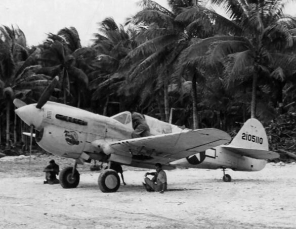 P-40N Warhawk of the 45th Fighter Squadron at Nanumea airfield in the Gilbert Islands, 1943