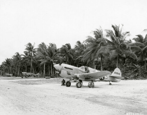 P-40N Warhawk of the 45th Fighter Squadron at Nanumea airfield in the Gilbert Islands, 1943