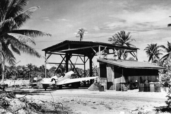 P-40N Warhawk of the 45th Fighter Squadron at Nanumea airfield in the Gilbert Islands, 1943