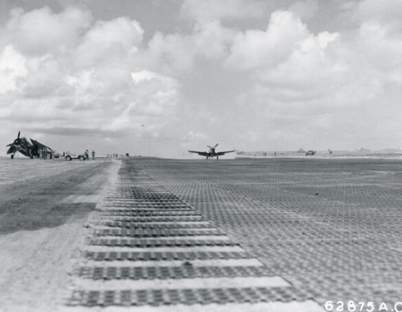 Nanumea airfield coral runway in the Gilbert Islands during World War II