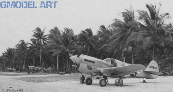 P-40N Warhawk of the 45th Fighter Squadron at Nanumea airfield in the Gilbert Islands, 1943