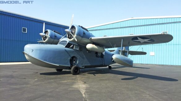 Grumman JRF Goose Seaplane Blue Gray Camouflage Grumman JRF Goose amphibious aircraft Blue Gray Light Gray camouflage US Navy