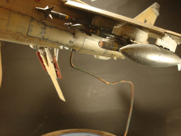 Scale model of Vought A-7E Corsair II VA-37 in rare desert camouflage during Gulf War transition, 1989-1990