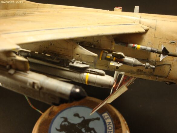 Scale model of Vought A-7E Corsair II VA-37 in rare desert camouflage during Gulf War transition, 1989-1990