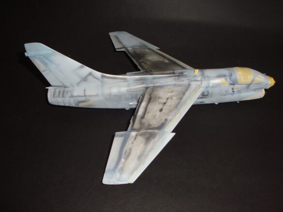 Scale model of Vought A-7E Corsair II VA-37 in rare desert camouflage during Gulf War transition, 1989-1990