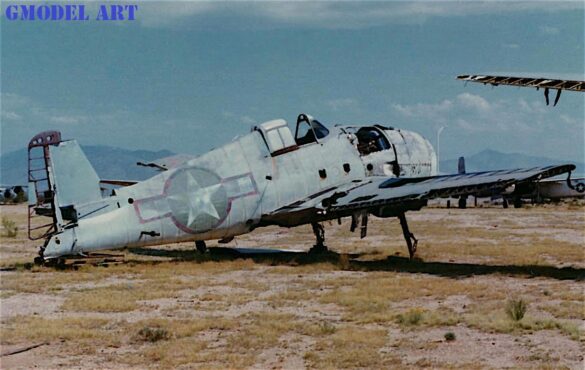 F6F-5K Hellcat drone painted in bright red high visibility scheme used as target aircraft by the US Navy