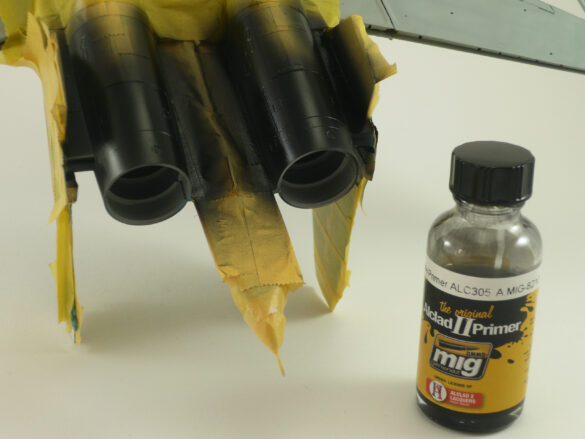 Sukhoi Su-33 scale model three tone blue camouflage painting