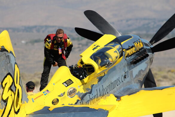 P-51XR Precious Metal Griffon Powered Mustang Reno Racer P-51XR Precious Metal racing Mustang with Rolls-Royce Griffon engine and contra-rotating propellers at Reno Air Races
