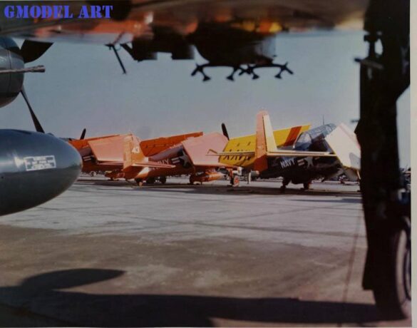 F6F-5K Hellcat drone painted in yellow orange high visibility colors during early testing phase