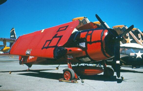 F6F-5K Hellcat drone US Navy post war unmanned aircraft target drone high visibility paint scheme