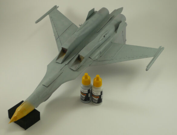 Sukhoi Su-33 scale model three tone blue camouflage painting