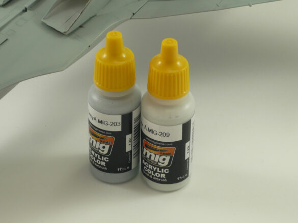 Sukhoi Su-33 scale model three tone blue camouflage painting