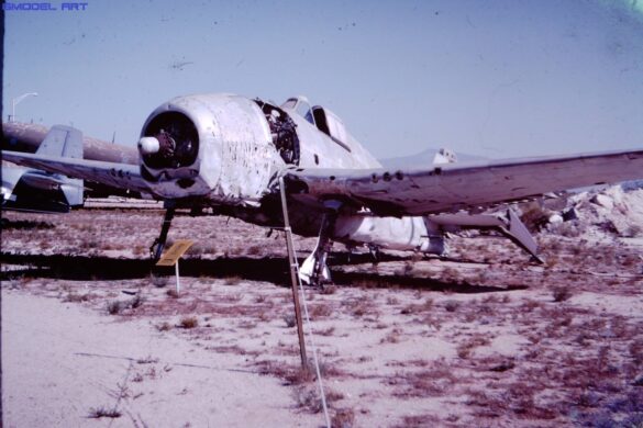 F6F-5K Hellcat drone painted in bright red high visibility scheme used as target aircraft by the US Navy
