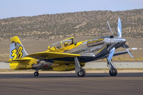 P-51XR Precious Metal Griffon Powered Mustang Reno Racer P-51XR Precious Metal racing Mustang with Rolls-Royce Griffon engine and contra-rotating propellers at Reno Air Races