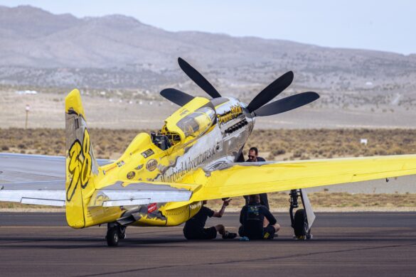 P-51XR Precious Metal Griffon Powered Mustang Reno Racer P-51XR Precious Metal racing Mustang with Rolls-Royce Griffon engine and contra-rotating propellers at Reno Air Races
