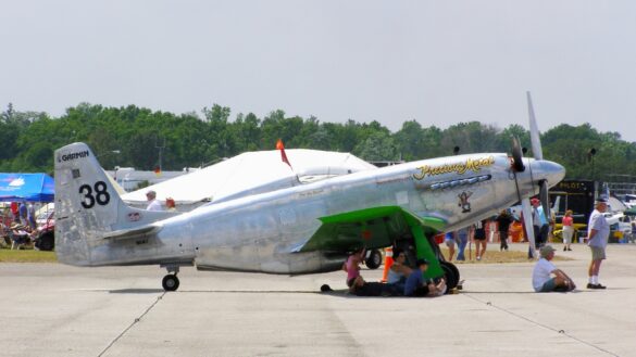P-51XR Precious Metal Griffon Powered Mustang Reno Racer P-51XR Precious Metal racing Mustang with Rolls-Royce Griffon engine and contra-rotating propellers at Reno Air Races