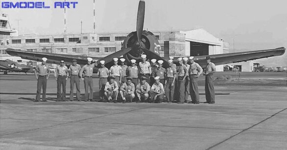 F6F-5K Hellcat drone painted in bright red high visibility scheme used as target aircraft by the US Navy