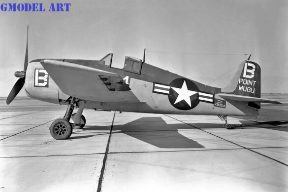 F6F-5K Hellcat drone painted in bright red high visibility scheme used as target aircraft by the US Navy