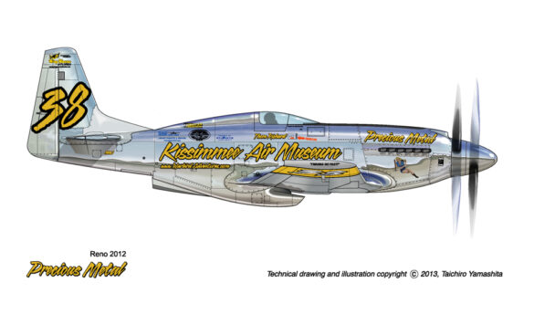 P-51XR Precious Metal Griffon Powered Mustang Reno Racer P-51XR Precious Metal racing Mustang with Rolls-Royce Griffon engine and contra-rotating propellers at Reno Air Races