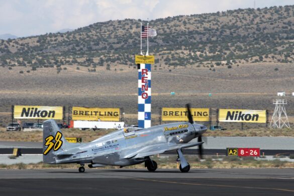 P-51XR Precious Metal Griffon Powered Mustang Reno Racer P-51XR Precious Metal racing Mustang with Rolls-Royce Griffon engine and contra-rotating propellers at Reno Air Races