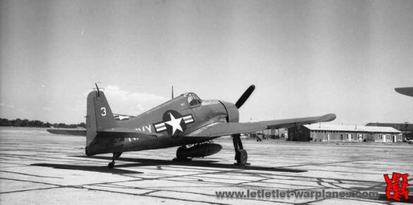 F6F-5K Hellcat drone painted in bright red high visibility scheme used as target aircraft by the US Navy