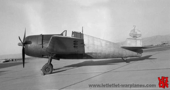 F6F-5K Hellcat drone painted in bright red high visibility scheme used as target aircraft by the US Navy