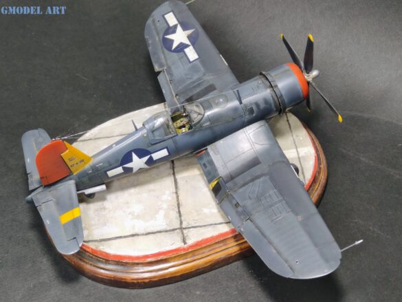 XF4U-3B Corsair turbocharger installation scratch built on Tamiya 1/48 Corsair model showing exhaust ducting and turbo housing