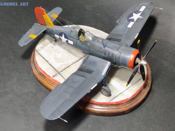 XF4U-3B Corsair turbocharger installation scratch built on Tamiya 1/48 Corsair model showing exhaust ducting and turbo housing