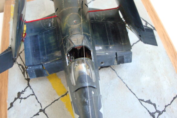 XF4U-3B Corsair turbocharger installation scratch built on Tamiya 1/48 Corsair model showing exhaust ducting and turbo housing