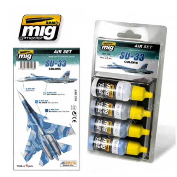 Sukhoi Su-33 scale model three tone blue camouflage painting