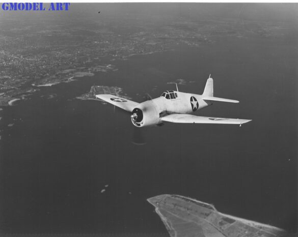 F6F-3K Hellcat drone painted in yellow orange high visibility colors during early testing phase