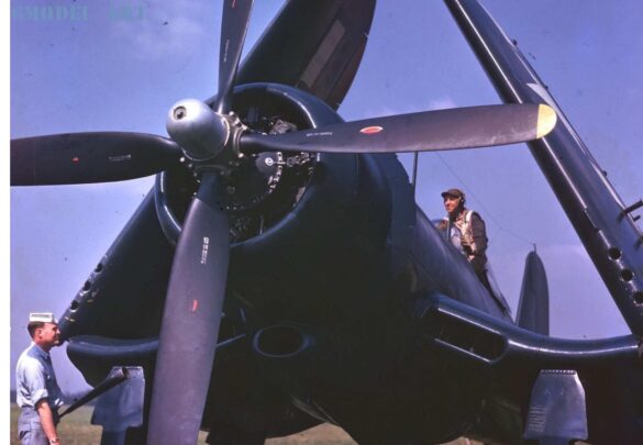 XF4U-3B Corsair prototype BuNo 49664 high altitude turbocharged fighter 1/48 scale model