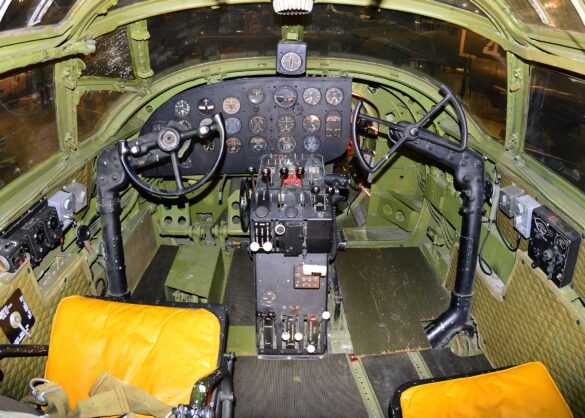B-26 Marauder cockpit interior green instrument panel WWII medium bomber detail