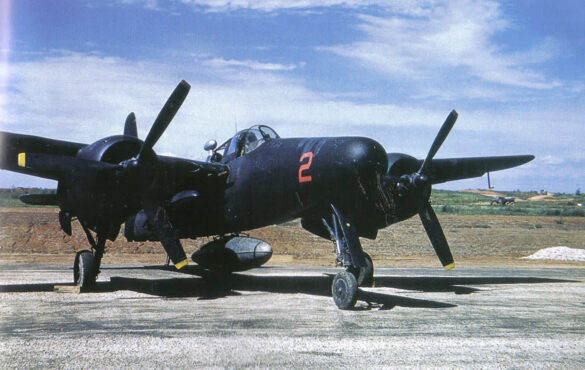 Grumman F7F 3N Tigercat VMFN 513 Red 2 based at Wonsan Korea 1950 03