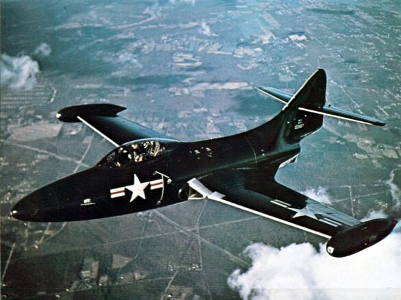 Grumman F9F 2 Panther in flight c1949