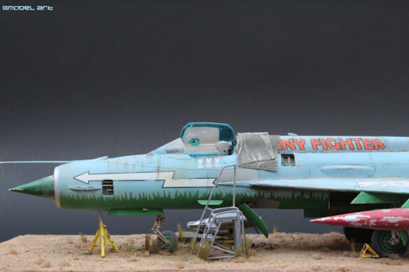 Weathered cockpit detail on Eduard MiG-21MF Bunny Fighter
