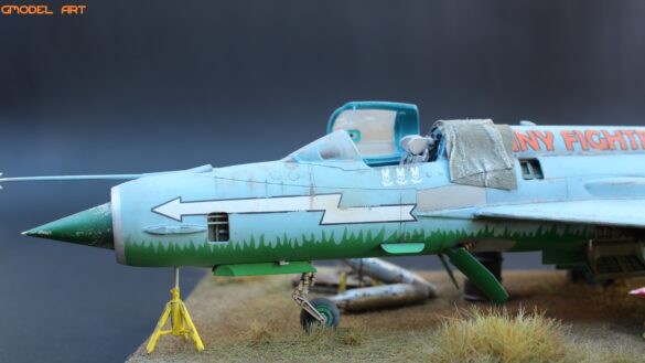 Heavy rust and corrosion effects on abandoned MiG-21 model