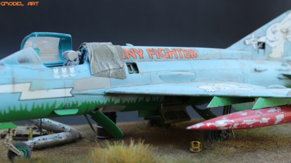 Heavy rust and corrosion effects on abandoned MiG-21 model